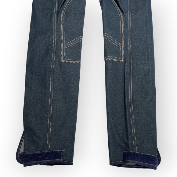 NWT HorZe Denim Breeches Royal Equus Selfpatch SIZE S Blue Stretch Suede - Picture 14 of 15